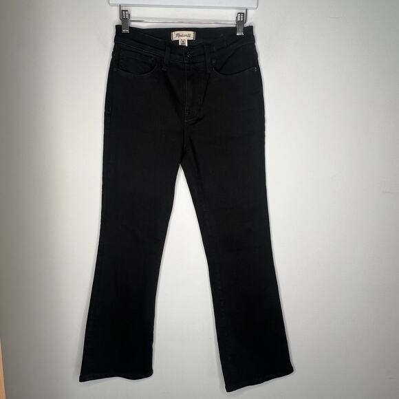 Madewell Black Mid Rise Kick Out Crop Jeans Size 26 - Picture 3 of 8